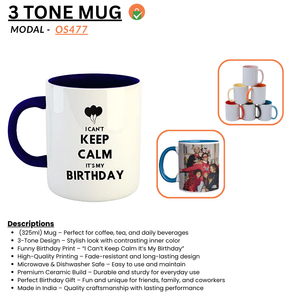 3 Tone Birthday Coffee Mug – 11oz Ceramic Tea Cup