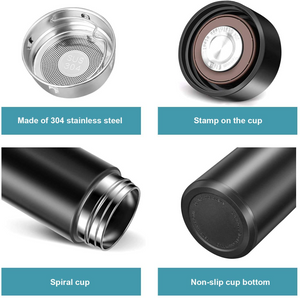 500ml Double Wall Black Stainless Steel Vacuum Flask offistoreindia