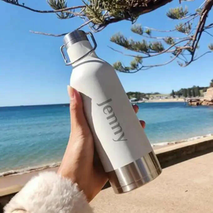 500ml White Stainless Steel Vacuum Bottle with Steel Handle – Double Wall Insulated Water Bottle offistoreindia