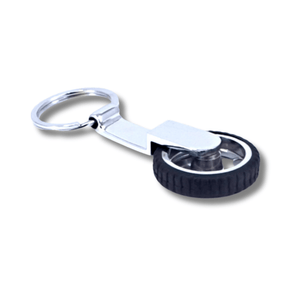 Alloy Wheel Tyre Keychain – Premium Automotive Keyring (Silver) offistoreindia