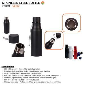 Black 750 ml Sturdy Sports Bottle – Premium Aluminium Water Bottle for Corporate Gifting offistoreindia