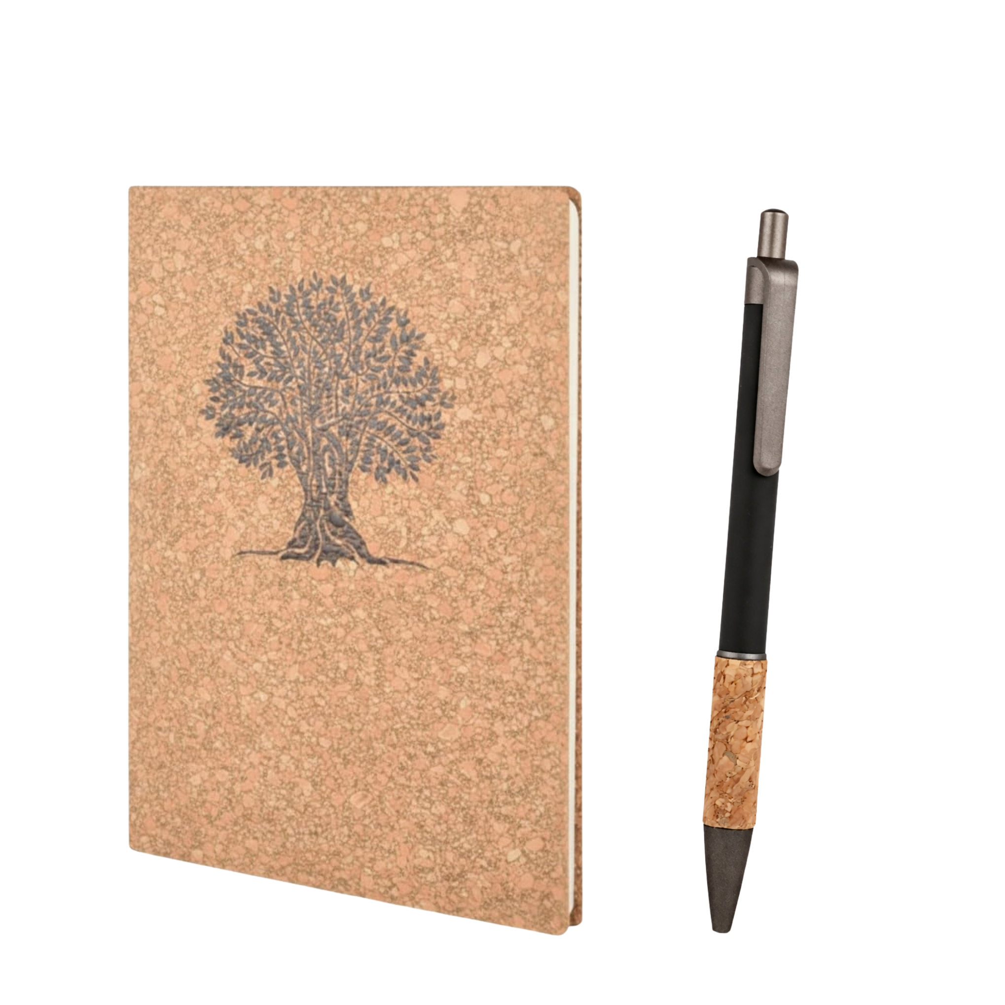 Combo Gift Set A5 PU Leather Diary with Cork Grip Velvet Touch Pen offistoreindia