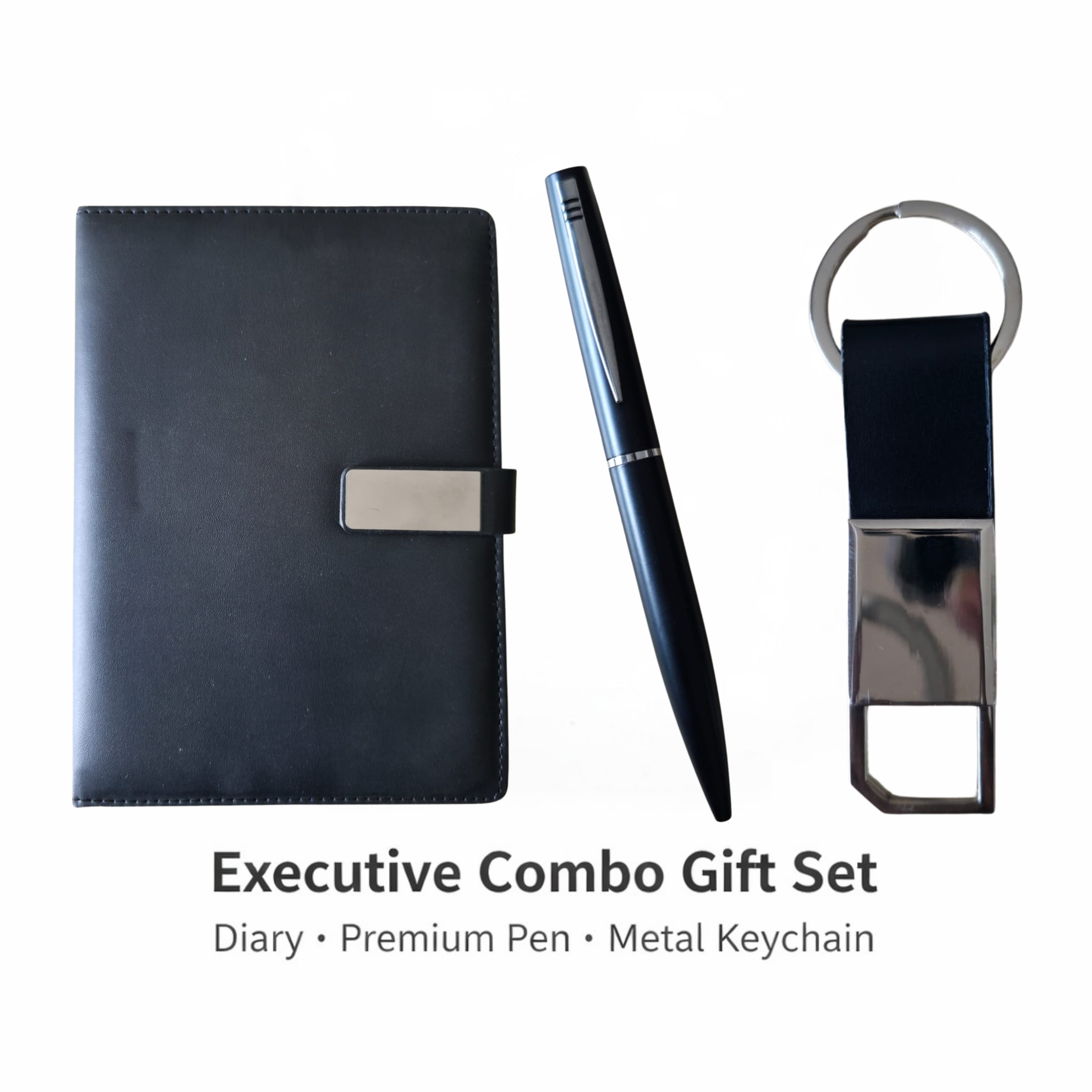 Combo Gift Set Metal 600 Keychain Personalized Diary with Metal Ballpoint Pen offistoreindia