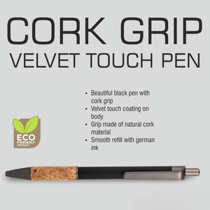 Cork Grip Velvet Touch Pen Premium Eco-Friendly Writing Instrument offistoreindia