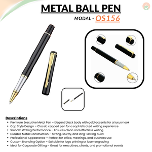 Customized Premium Ballpoint Pen – Black Gold