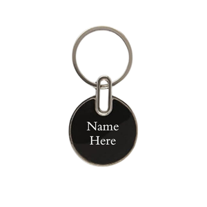 Glossy Black Finished Round Keychain with Opener offistoreindia