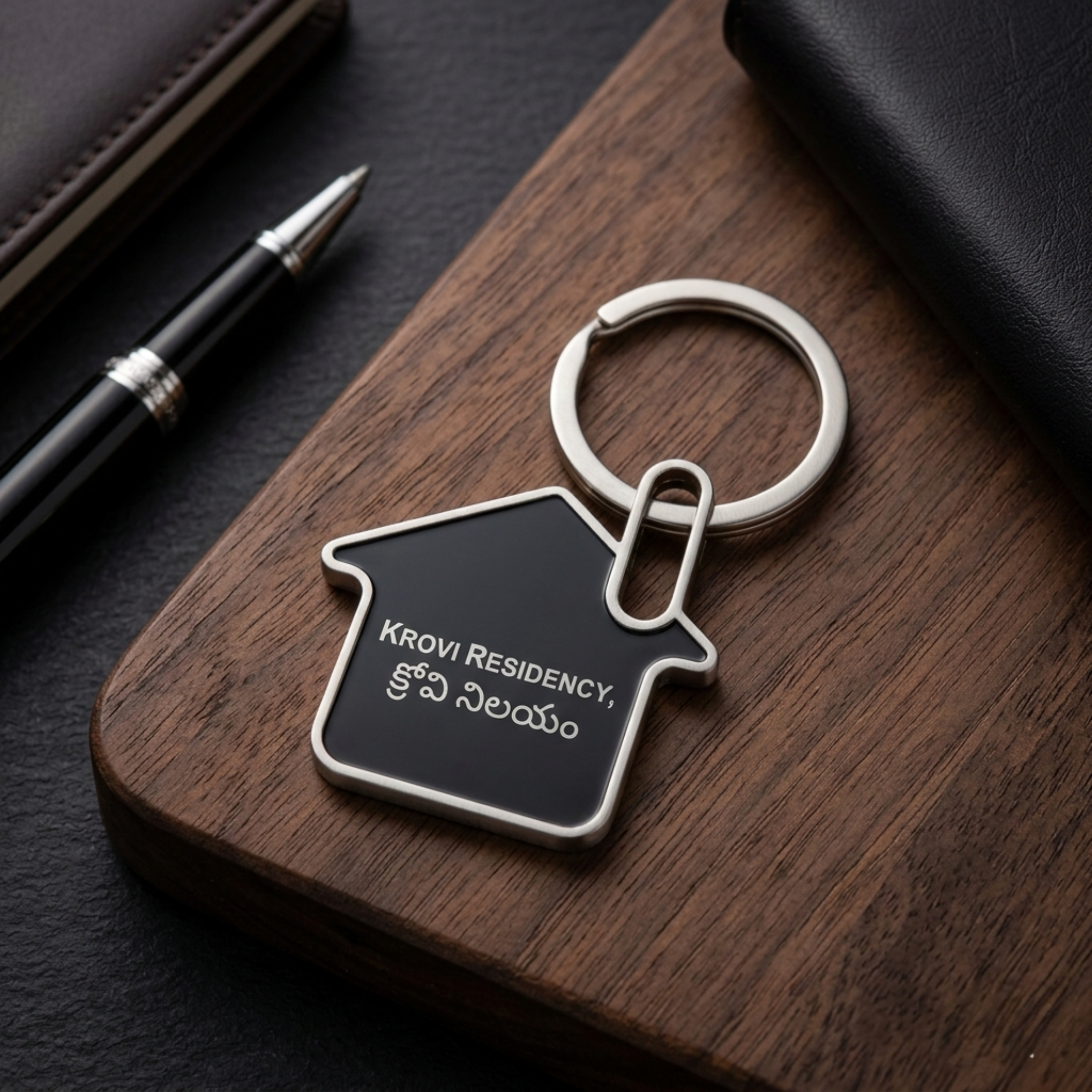 Home Shape Steel Keychain Premium House Design Metal Keychain for Gifting Branding offistoreindia