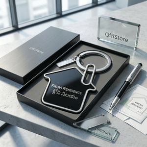 Home Shape Steel Keychain Premium House Design Metal Keychain for Gifting Branding offistoreindia