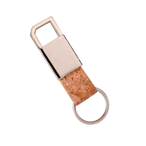 Mini Cork-Finished Strap Metal 600 Keychain offistoreindia