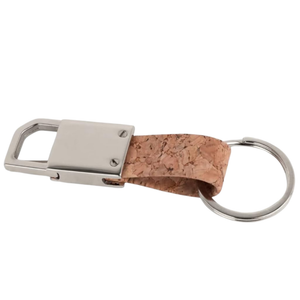 Mini Cork-Finished Strap Metal 600 Keychain offistoreindia