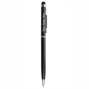 Personalized 2-in-1 Stylus Pen Ballpoint – Black Metal Body offistoreindia