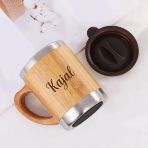 Personalized Bamboo Mug – Eco-Friendly Custom Travel Mug (250ml) offistoreindia