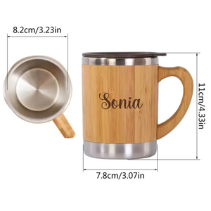Personalized Bamboo Mug – Eco-Friendly Custom Travel Mug (250ml) offistoreindia
