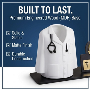 Personalized Doctor Pen Stand with Name Clock – Customized Desk Organizer for Doctors offistoreindia