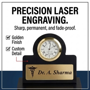 Personalized Doctor Pen Stand with Name Clock – Customized Desk Organizer for Doctors offistoreindia