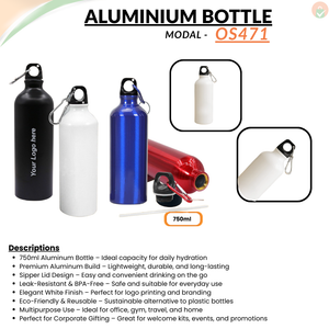 Sipper Aluminum Water Bottle – White (750ml)