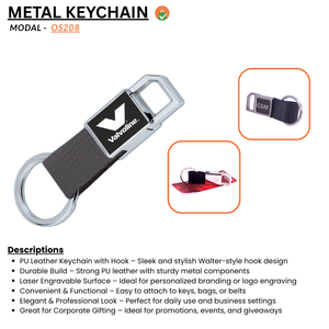 Walter PU Leather Keychain – Premium Corporate Keyring (Black) offistoreindia