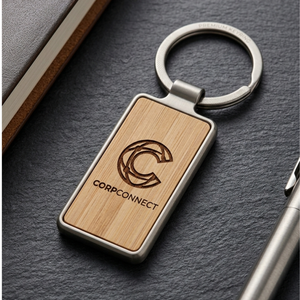 Wooden Metal Keychain Premium Custom Engraved Keychain for Corporate Personal Gifting offistoreindia