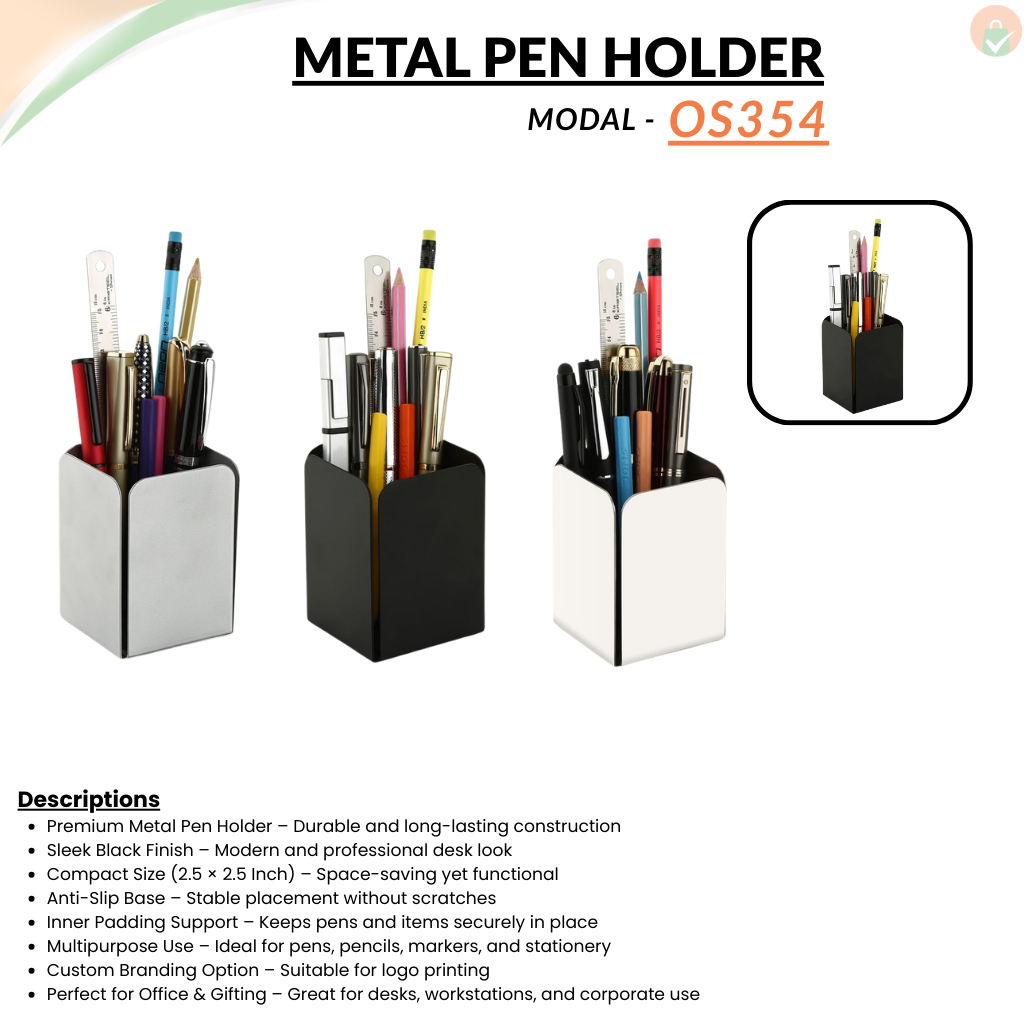 Black Pen Holder Metal – Stylish Desk Organizer