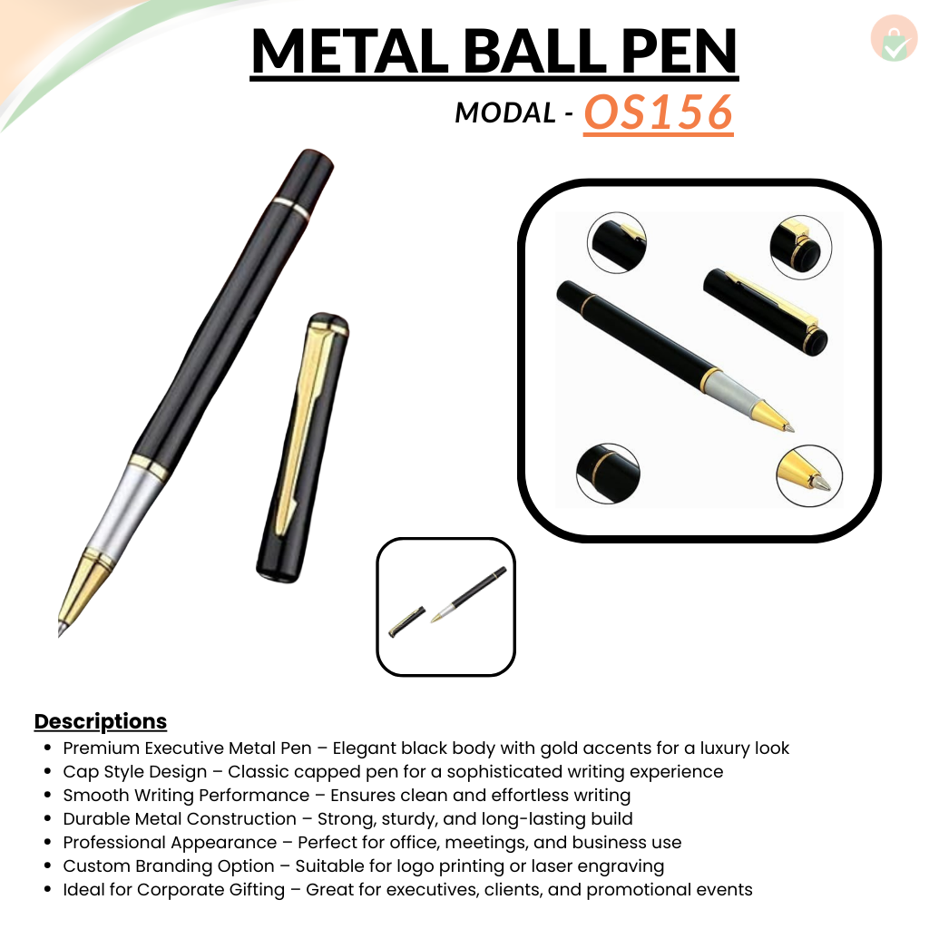 Customized Premium Ballpoint Pen – Black Gold