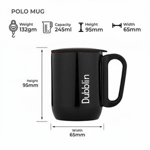 270 ml Stylish Black Sober Mug with Airtight Lid offistoreindia
