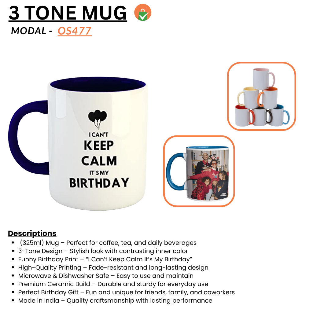 3 Tone Birthday Coffee Mug – 11oz Ceramic Tea Cup