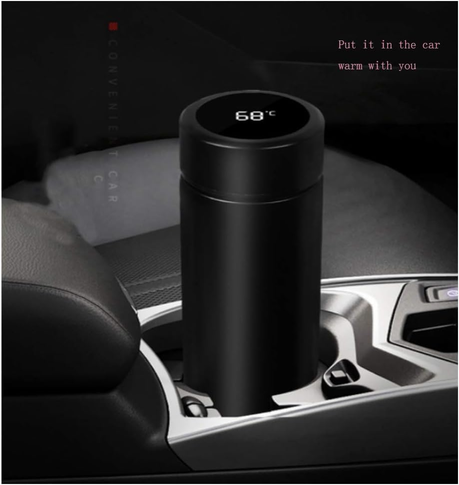 500ml Double Wall Black Stainless Steel Vacuum Flask offistoreindia