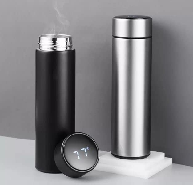 500ml Double Wall Black Stainless Steel Vacuum Flask offistoreindia