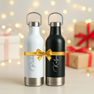 500ml White Stainless Steel Vacuum Bottle with Steel Handle – Double Wall Insulated Water Bottle offistoreindia