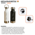 500ml White Stainless Steel Vacuum Bottle with Steel Handle – Double Wall Insulated Water Bottle offistoreindia