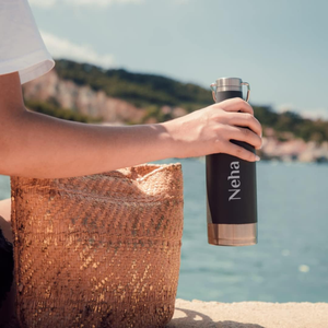 500ml White Stainless Steel Vacuum Bottle with Steel Handle – Double Wall Insulated Water Bottle offistoreindia