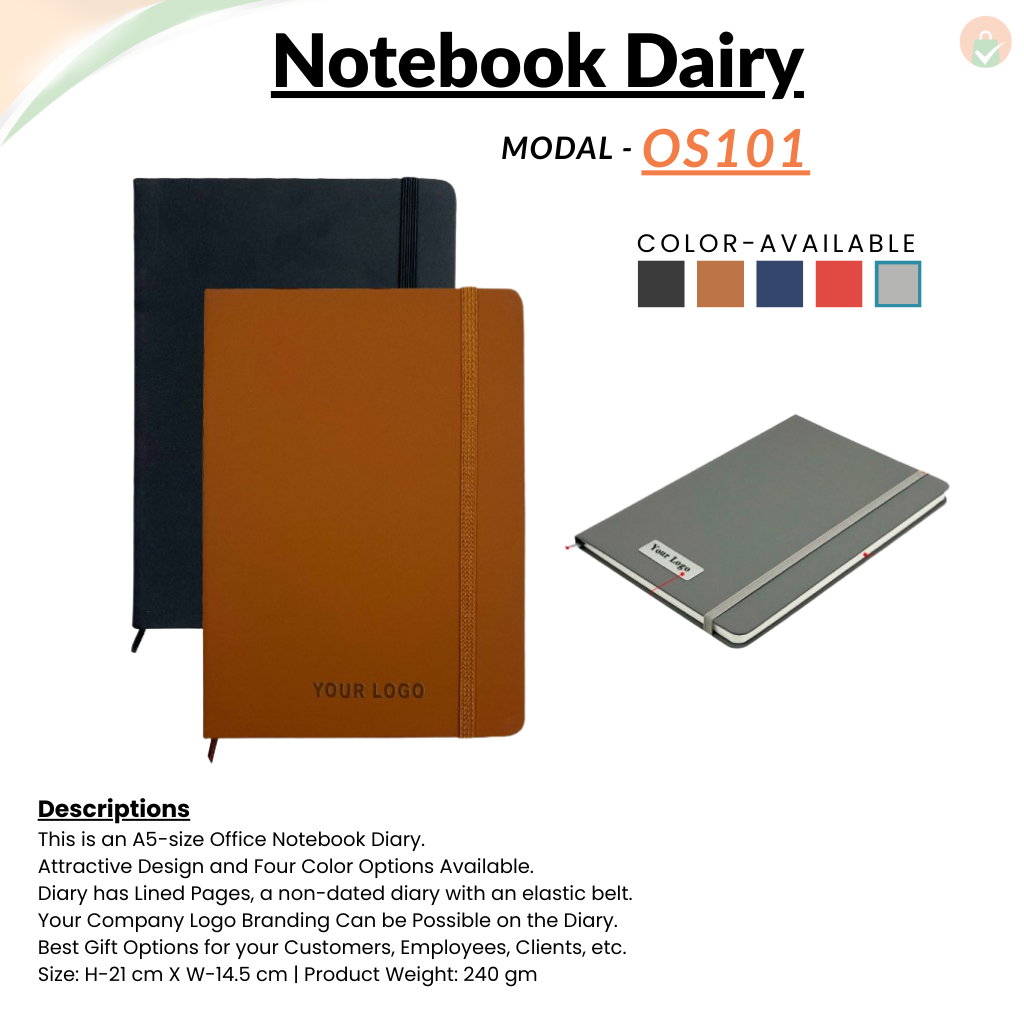 A5 Classic Black Corporate Diary with Italian PU Cover offistoreindia