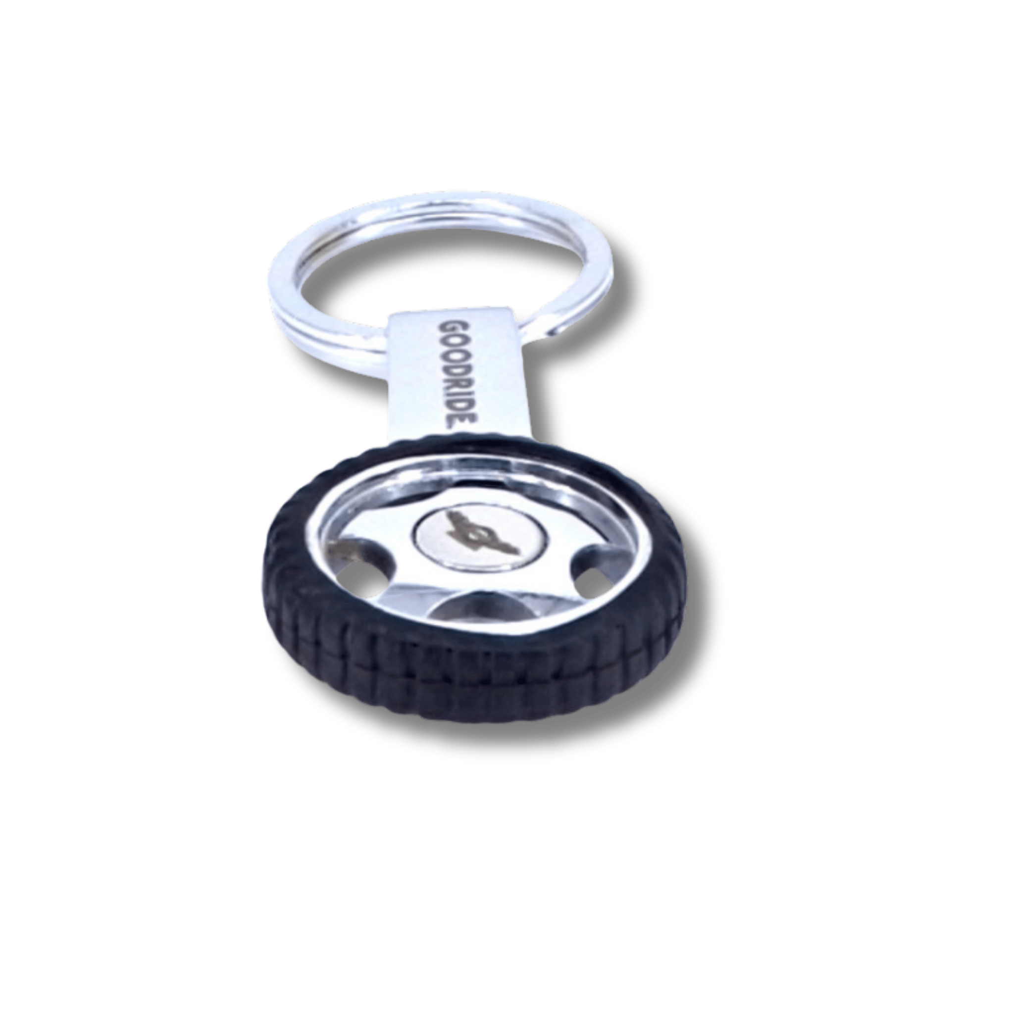Alloy Wheel Tyre Keychain – Premium Automotive Keyring (Silver) offistoreindia