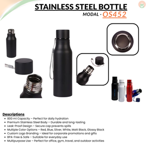 Black 750 ml Sturdy Sports Bottle – Premium Aluminium Water Bottle for Corporate Gifting offistoreindia