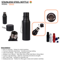 Black 750 ml Sturdy Sports Bottle – Premium Aluminium Water Bottle for Corporate Gifting offistoreindia