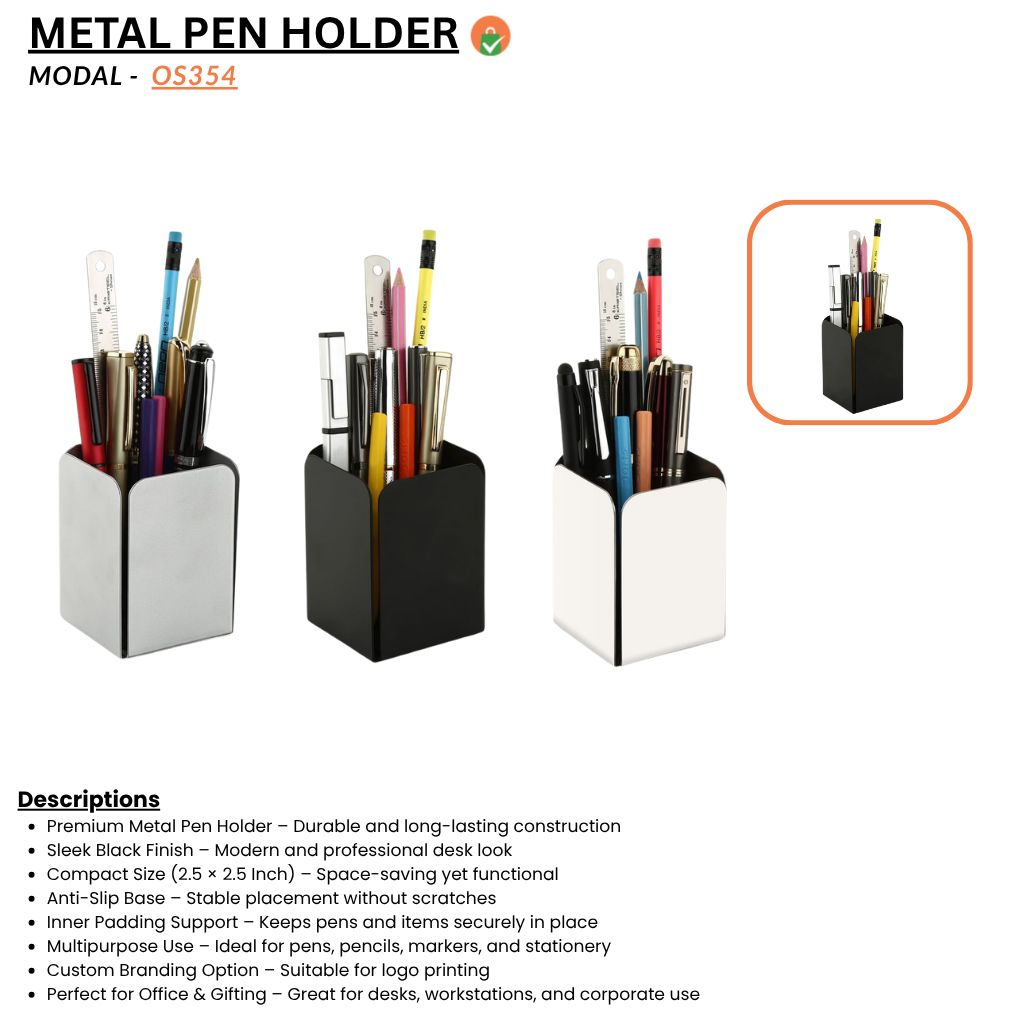 Black Pen Holder Metal – Stylish Desk Organizer