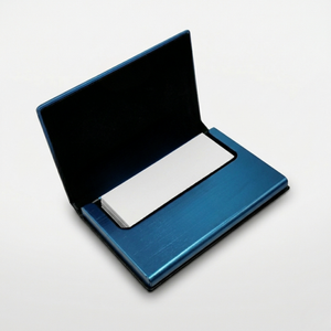 Blue Stainless Steel Card Holder – Slim Durable Stylish Business Card Case offistoreindia