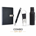 Combo Gift Set Aluminium Bottle Leather Keychain Metal Pen Custom Name A5 Diary offistoreindia