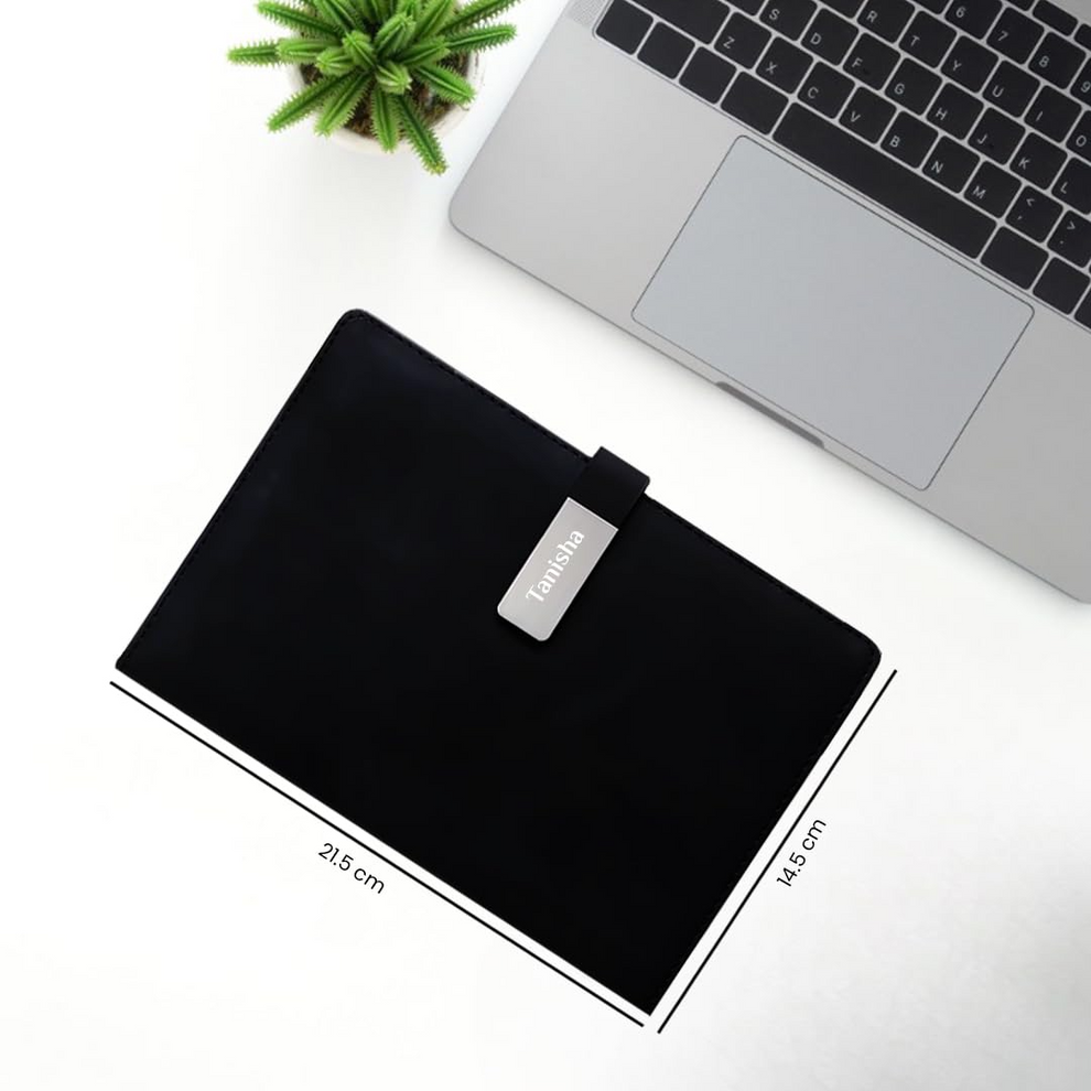 Combo Gift Set Personalized Diary Customized Leather A5 Notebook with Custom Metal Ballpoint Pen offistoreindia