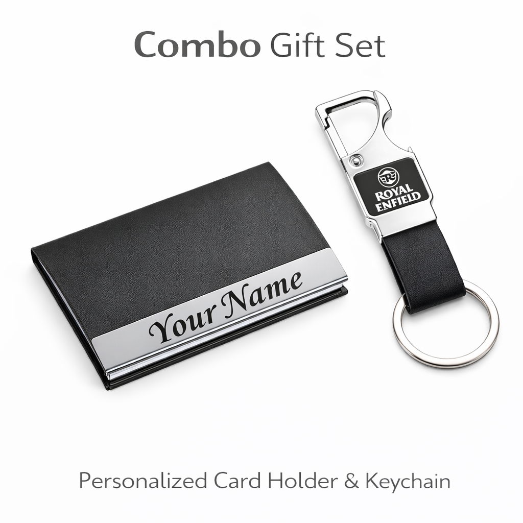 Combo Gift Set Visiting Card Holder Personalized Opener Keychain offistoreindia