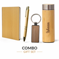 Combo Gift Set Water Bottle Wooden Diary Bamboo Ballpoint Pen Wooden Metal Keychain offistoreindia