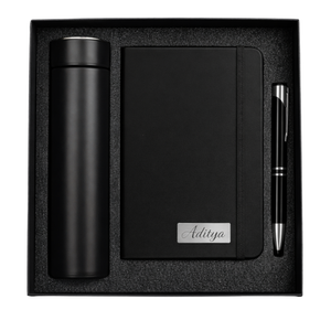 Combo Gift Set – 500ml Vacuum Flask A5 Classic Black Diary Metal Ballpoint Pen offistoreindia