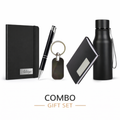 Combo Set Bottle Card Holder Rectangle Metal Keychain Metal Pen A5 Classic Diary offistoreindia