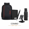 Combo Set Mobile Stand 750ml Aluminium Bottle Metal Pen A5 PU Diary OS-Royal Backpack offistoreindia