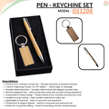 Combo Gift Set Custom Engraved Wooden Metal Keychain Personalized Bamboo Ballpoint Pen