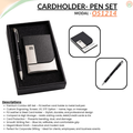 Combo Gift Set Personalized Card Holder Black Metal Ballpoint Pen