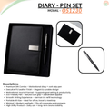 Combo Gift Set Personalized Diary Customized Leather A5 Notebook with Custom Metal Ballpoint Pen