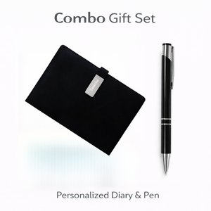 Corporate Gift Set Personalized Diary with Name Personalized Black Metal Ballpoint Pen offistoreindia