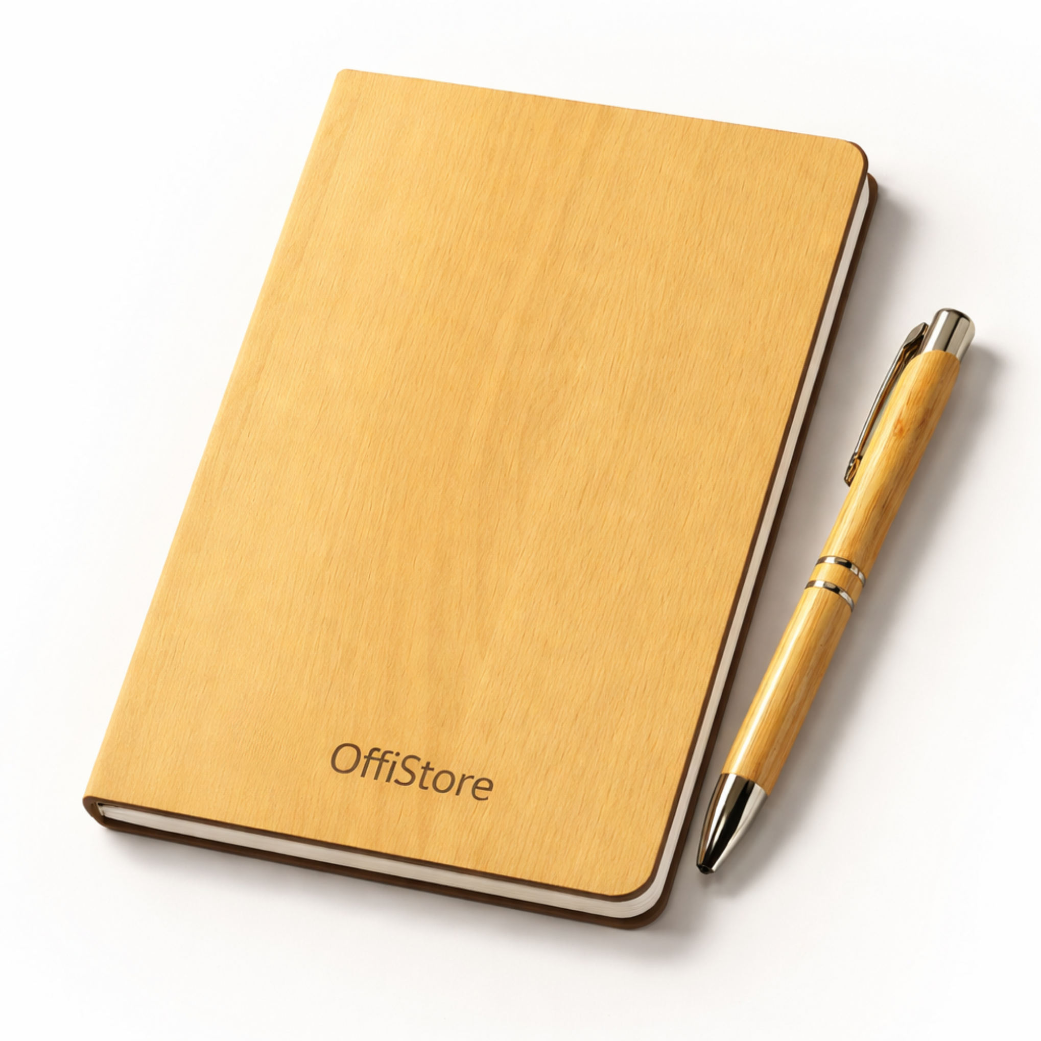 Corporate Gift Set Wooden Diary with Personalized Natural Bamboo Ballpoint Pen offistoreindia