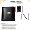 Corporate Gift Set Leather Flap Journal Notebook Diary with Custom Metal Ballpoint Pen